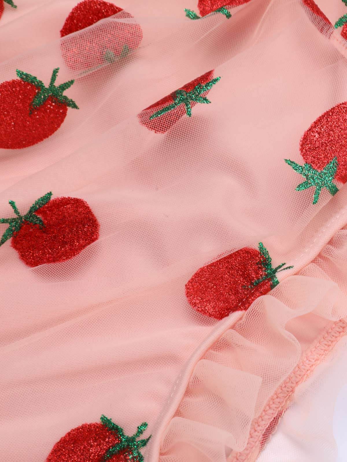 1950s Lace Strawberry Cami Tankini Set